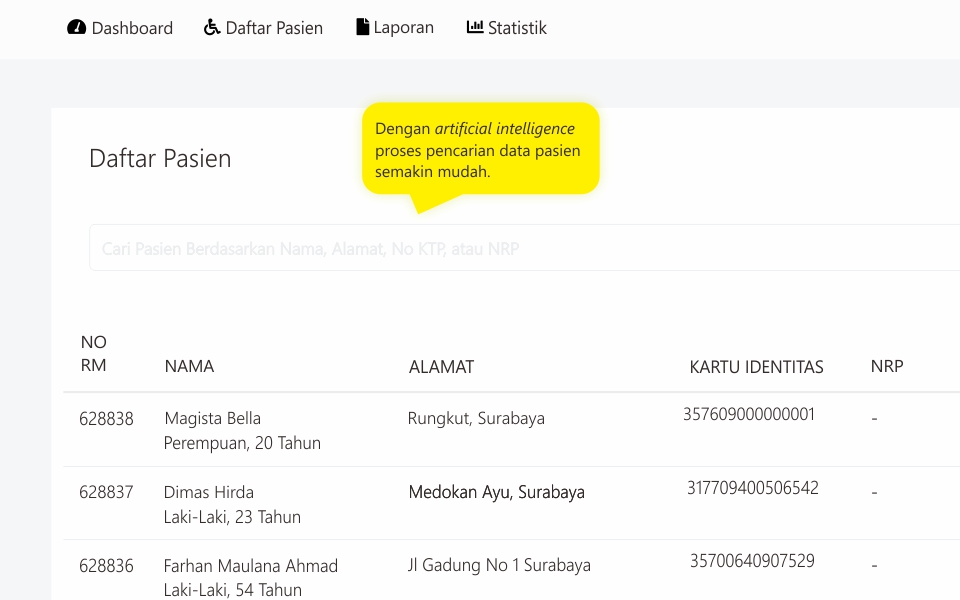 Pencarian Data Pasien